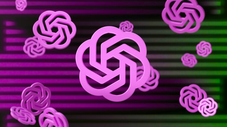 OpenAI logo displayed in a modern purple color scheme, symbolizing innovation and AI technology.