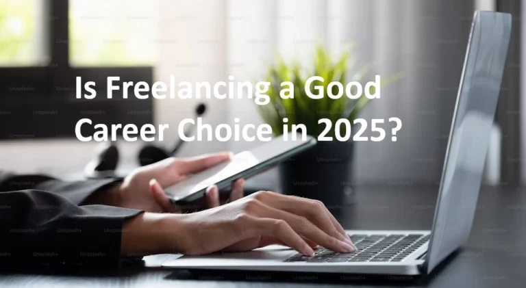 Person multitasking with one hand holding a smartphone and the other typing on a laptop, managing freelance work and client communication.